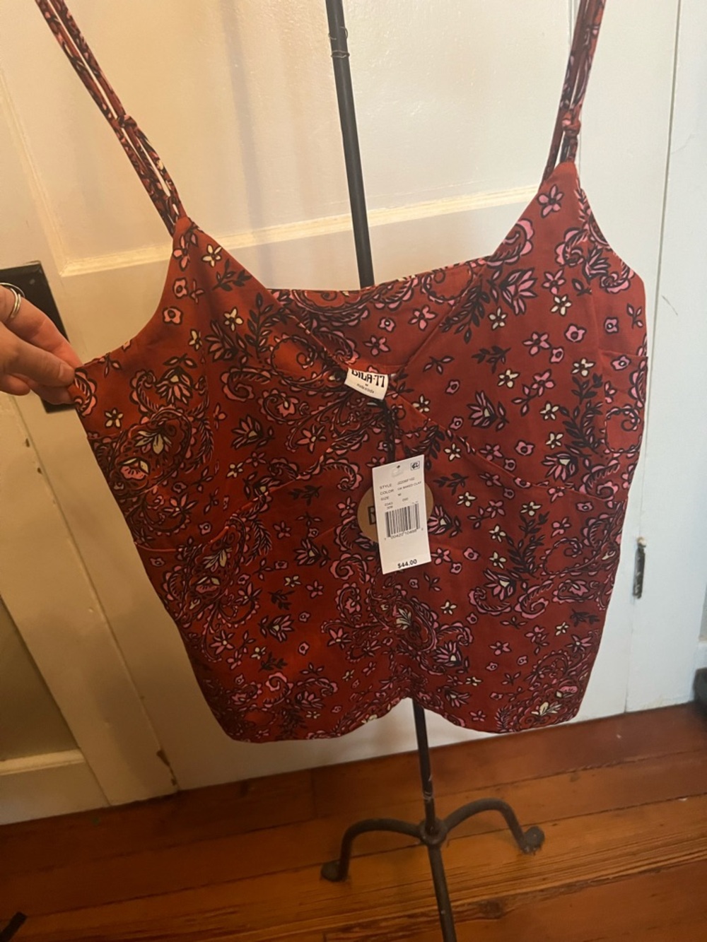 Women’s Red Paisley Spaghetti Strap Cami